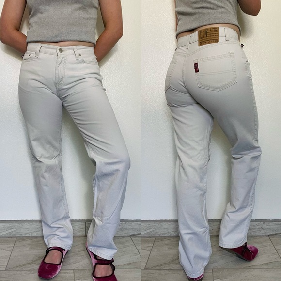 Ralph Lauren | Vintage 90s White Polo Jeans Straight Leg Mid-Rise - Picture 1 of 12